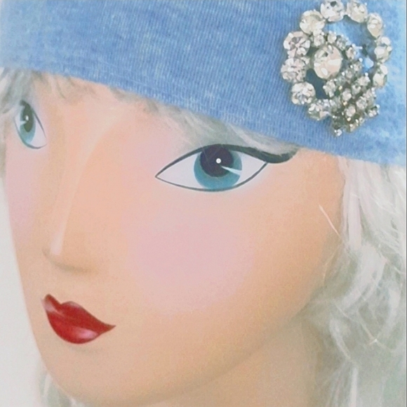 1950s Rhinestones Circle Brooch Vintage Mid Century Collar Hat Blouse Clutch - Picture 7 of 7